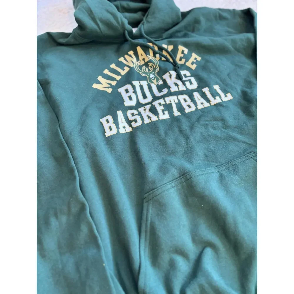 Milwaukee Bucks Basketball‎ Men's NBA Hoodie Sweatshirt Green Size Large